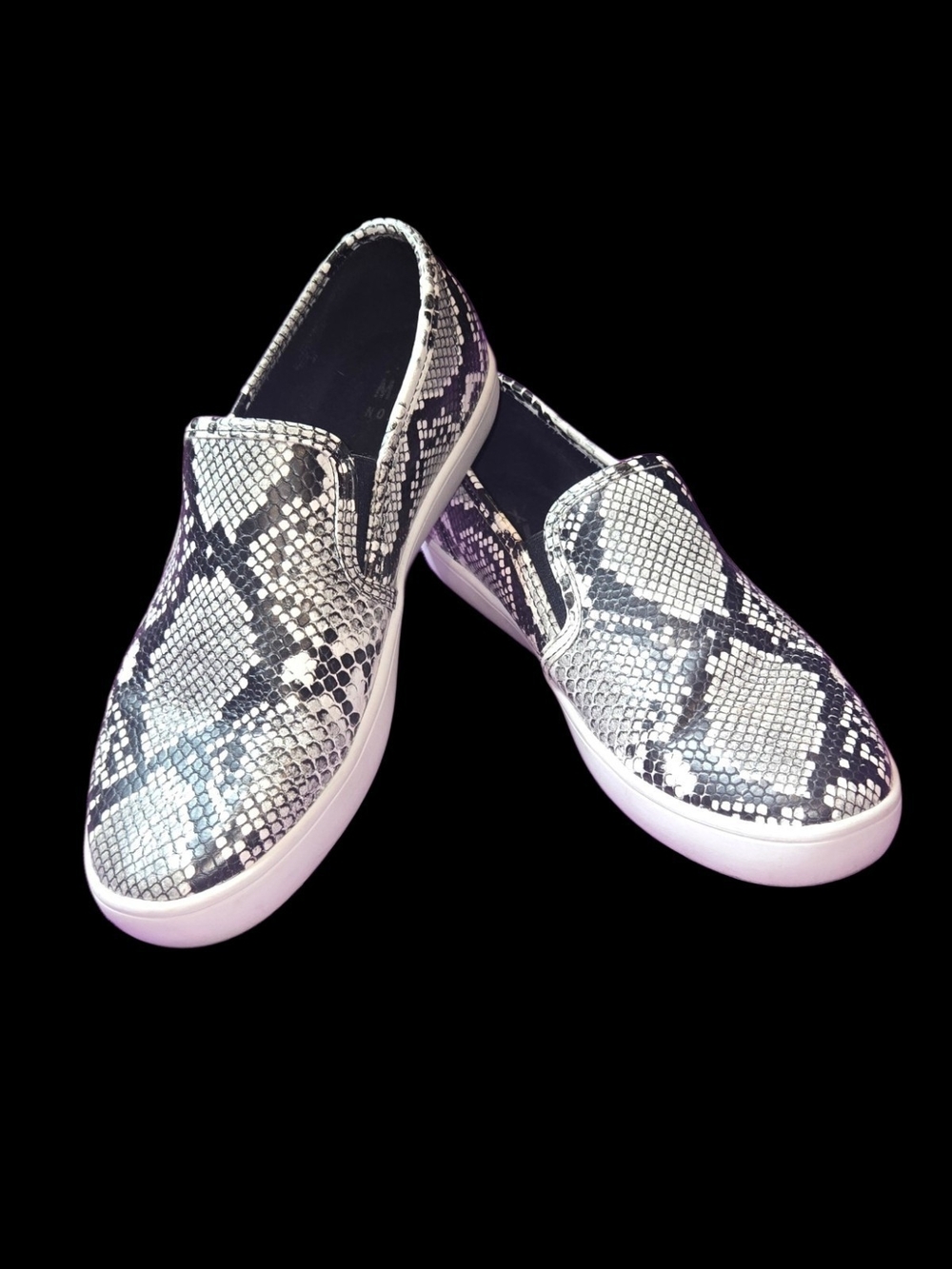 Mix No. 6 Women's Snake-Print Slip-On Sneakers - Black White - Picture 3 of 7